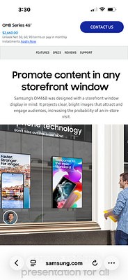 Samsung OMB Series 46" Full HD Smart Digital Signage Display & window mount | eBay