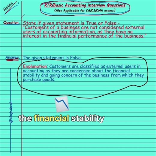 Accounting update | How customer are classified as user of financial information