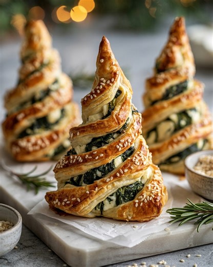 Fancy appetizer, zero stress. 🎄✨ If you want to impress your guests but don't have hours to spend in the kitchen, these Spinach Feta Christmas Tree Pastries are your secret weapon. They look gourmet but use store-bought puff pastry and take just 30 minutes! Do you love easy holiday appetizers? ❤️ #ChristmasAppetizers #HolidayRecipes #EasyRecipes #ChristmasBaking #PuffPastry #HolidayEntertaining #ChristmasFood #FestiveFood #PartyFood #ChristmasCooking #HolidayBaking #AppetizersRecipes #Christmas