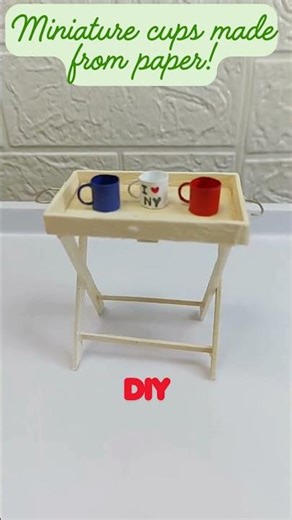 DIY Miniature Cups – Dollhouse Accessories Made from Paper #diyminiatures #dollhouseaccessories