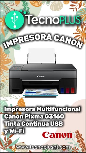 ¡Presentamos una gran opción para ti! 🖨️⚡ Esta es una IMPRESORA CANON PIXMA G3170 ✔️Imprime, copia y escanea ✔️Sistema de tinta continua ✔️Wi-Fi incorporado ¿Impresionante, no? ¡Ven por la tuya!
