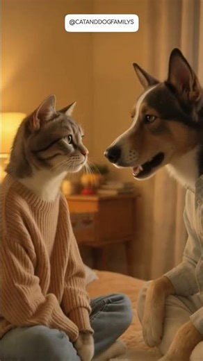When a Cat and a Dog Talk About Life 🐱🐶 #youtubeshorts #funny #catanddog #cat #storytime #animals
