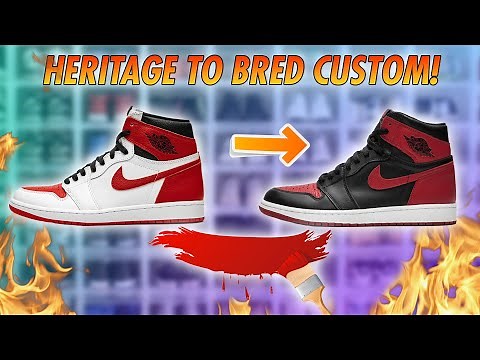 BEFORE & AFTER: AIR JORDAN 'HERITAGE' TO 'BRED' 1 CUSTOM *EASY*