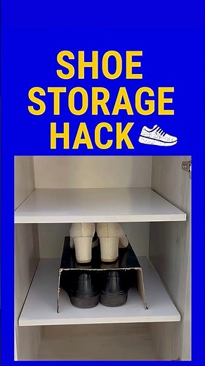 Shoe Box Space Hack – Double Your Storage! 👟 #shoes #hack #lifehacks