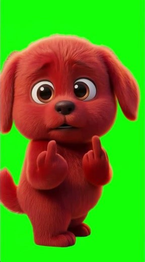 Red Dog Middle Finger Dance meme - Green Screen