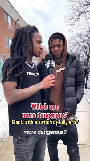 Which one is more dangerous Glock with a switch or arp? #traylittle #mostdangerous #streetsmarts #publicinterview #chicago