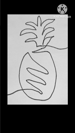 line art ✏️🍍| easy aesthetic one-line drawing |minimal drawing | drawing for beginners |single line
