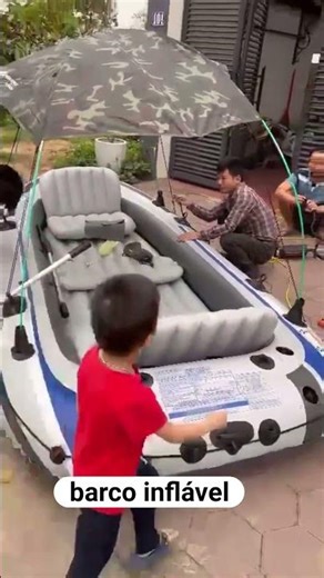 Barco Inflável Excursion 5 com Remos e Bomba 🚤#Esporte #LazerLink na descrição.