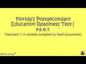 Florida PERT│ Math Flashcard 1│ A variable multiplied by itself (exponent).
