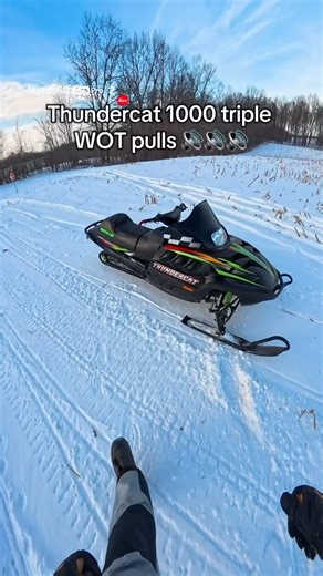 Matt McHugh on Instagram: "2000 Arctic cat thundercat 1000 with jaws stingers #snowmobile #greasytriple #1000triple #fast #jaws"