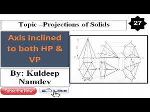 27. Projection of Solids | Projection of Hexagonal Pyramid | Projection of solids engineering drawin