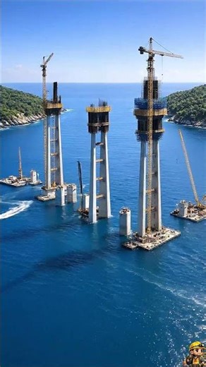 Mega Suspension Bridge Construction Timelapse | Island to Island