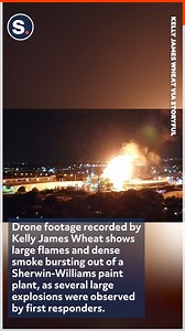 1.6K views · 25 reactions | Flames were seen shooting out of a paint factory in Garland, Texas, in the early morning on August 7, prompting road closures in the area as fire crews tended to the scene. | storyful | Facebook