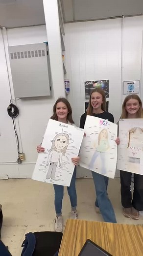 Mrs. Amy’s 7th grade Spanish class is learning parts of the body and clothing. Today they presented their posters in class! #FAVikings #FAmilia | Fayette Academy