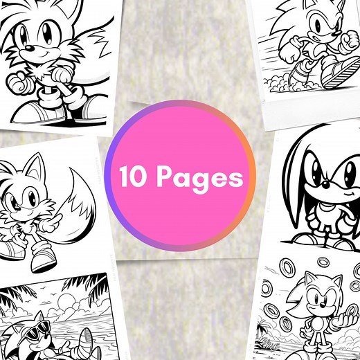 Sonic Printable Coloring Pages, Sonic Coloring Book, Easy and Pretty Designs, Relax and Color - Etsy UK