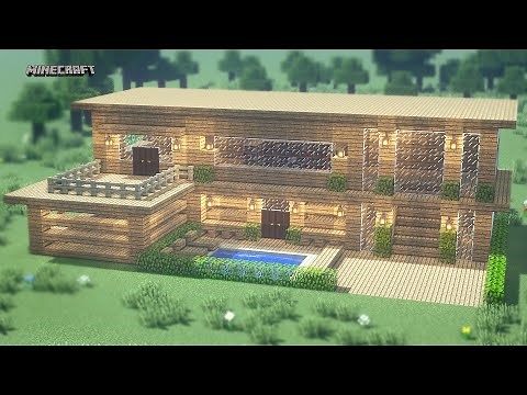 ✔ How to make a WOODEN HOUSE in MINECRAFT | SUPER EASY | -TUTORIAL # 24