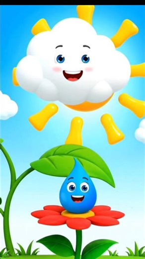 Drip, Drop, Splat! 💧 Happy Raindrop Adventure! ☁️✨#shorts #shortvideo #foryou #forkids #cartoon