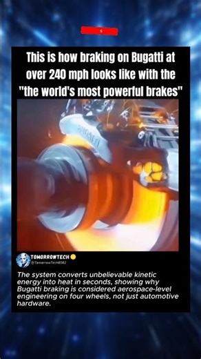 The Most Powerful Brakes in the World👀🔥#bugatti #engineering #shorts