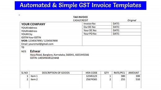GST Invoice Format in Word Free Download