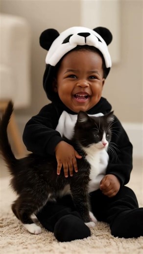 Cute Babies Hugging Pets