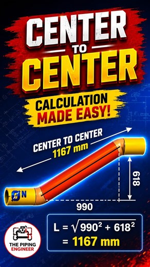 How to Calculate Center-to-Center Pipe Length | Easy Piping Calculation