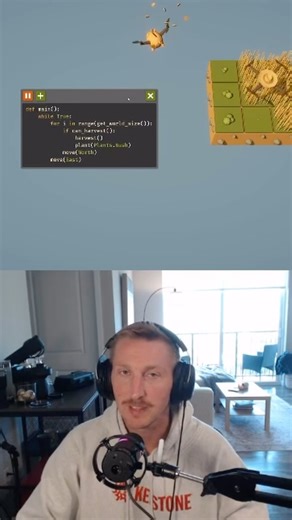 Nick Amato on Instagram: "Learn to code in 2025 while gaming 🤔 Getting started on your coding journey can be difficult. This game on Steam called “The Farmer was Replaced” is a fantastic way to get your feet wet in the coding world. The game allows you to explore a coding language that is basically just Python in a fun and interactive way. If you’ve ever wanted to learn how to code or simply want to improve your Python skills, you need to try it out! Drop a follow for more coding tips! 🎯 #code