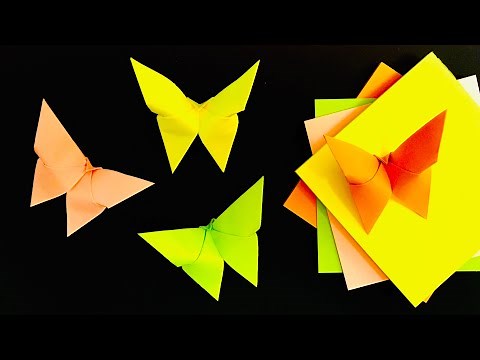 Easy Sticky Note Origami Butterfly 3D 🦋 Origami Mariposa, Origami Borboleta 折り紙 蝶々 Paper Diy Crafts