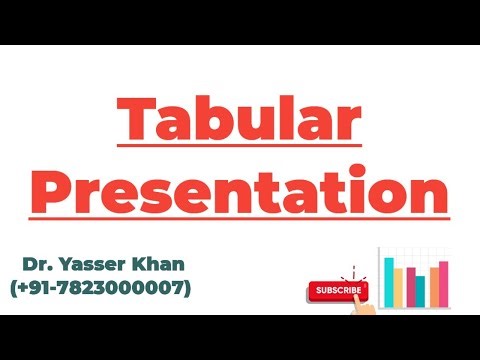 Tabular Presentation