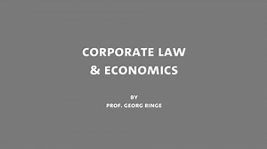 Introduction – Corporate Law & Economics