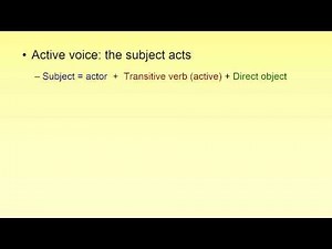 Grammar and Punctuation Lesson 8 - Parallelism and Voice