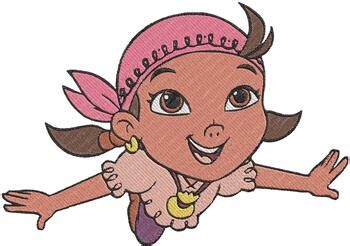 Happy Disney Izzy Pirate Girl Pink Bandana Embroidery Designs - Instant Download