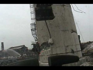 Demolition 300ft. smoke stack Geneva Steel