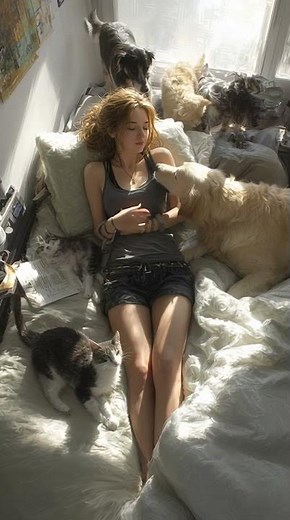 Heartwarming Dog gives owner morning kisses