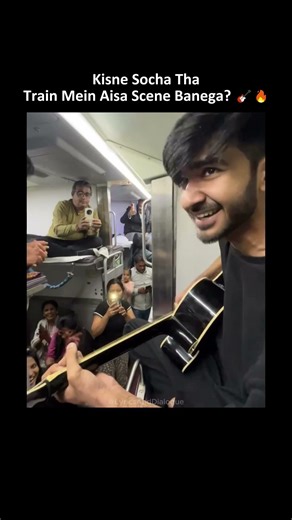 Train Mein Aaj Aag Lagi Hai 🎸🔥 | Jamming on the Train #shorts