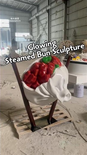 Glowing steamed bun sculpture model