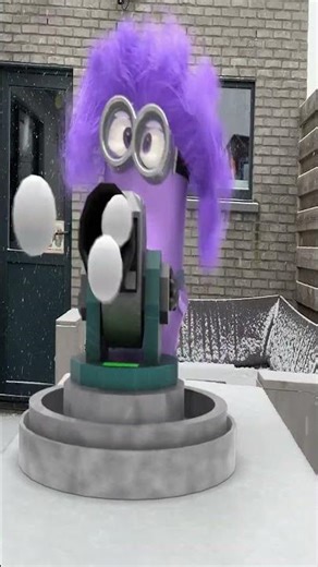 Evil Purple Minion has a Snowball Launcher!