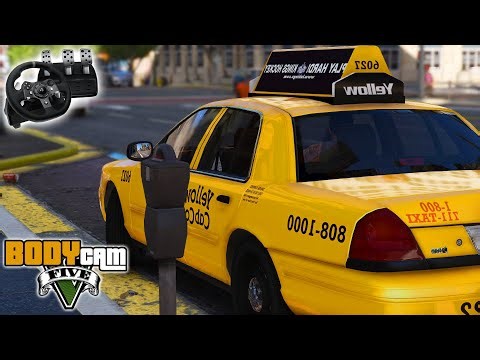 ⁴ᴷ⁶⁰ GTA 5: Taxi Driver with Steering Wheel | First Person