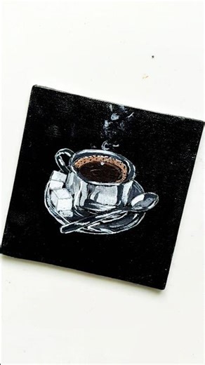 Acrylic coffee cup painting