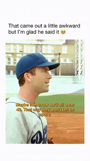 Motivational & Relatable on Instagram: "He wanted him to feel included 📽️: 42 In 1946, Branch Rickey (Harrison Ford), legendary manager of the Brooklyn Dodgers, defies major league baseball’s notorious color barrier by signing Jackie Robinson (Chadwick Boseman) to the team. The heroic act puts both Rickey and Robinson in the firing line of the public, the press and other players. Facing open r*cism from all sides, Robinson demonstrates true courage and admirable restraint by not reacting in kin