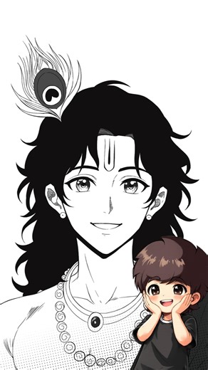 Draw Lord Krishna In Manga Style