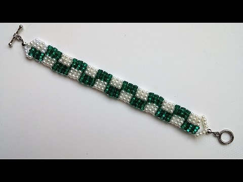 Go Green Bracelet 1. Beading jewelry pattern for beginners