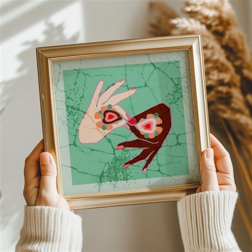 ASL Interpreter Floral Art: American Sign Language Print (digital Download) - Etsy