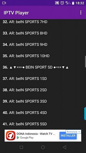 مشاهدة مختلف قنوات العالمية تشغيل ملفات iptv m3u على هاتف محمول Android Smartphone