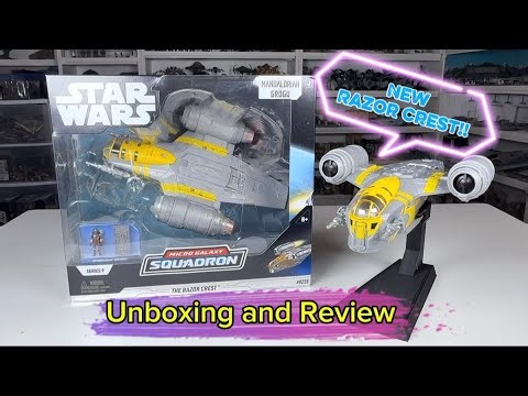 Star Wars Micro Galaxy Squadron Razor Crest Mandalorian and Grogu Toy Unboxing and Review