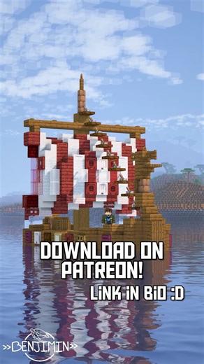 Viking Boats Minecraft Survival Build Design. Download link in Bio #minecraft #building #ship