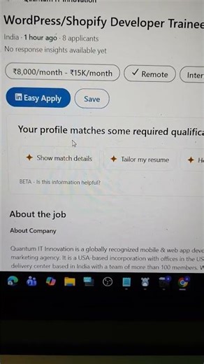 Web development internship 2025 | Wordpress/Shopify Developer trainee #internship