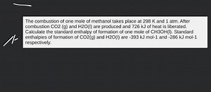 The combustion of one mole of benzene takes place at 298 K and ... | Filo