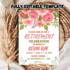 Editable Retirement Party Invitation Template: Canva DIY (5x7, Digital Download) - Etsy