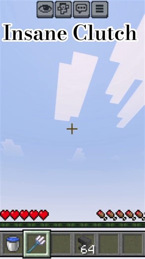 Insane Clutch in Minecraft PE #minecraft #gaming #mlgclutch #minecraftshorts #memes