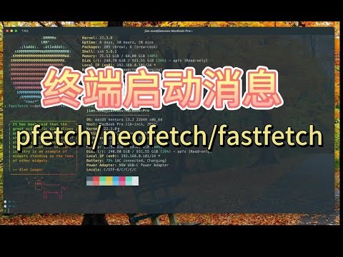 终端启动消息 pfetch/neofetch/fastfetch - 打造我的终端环境